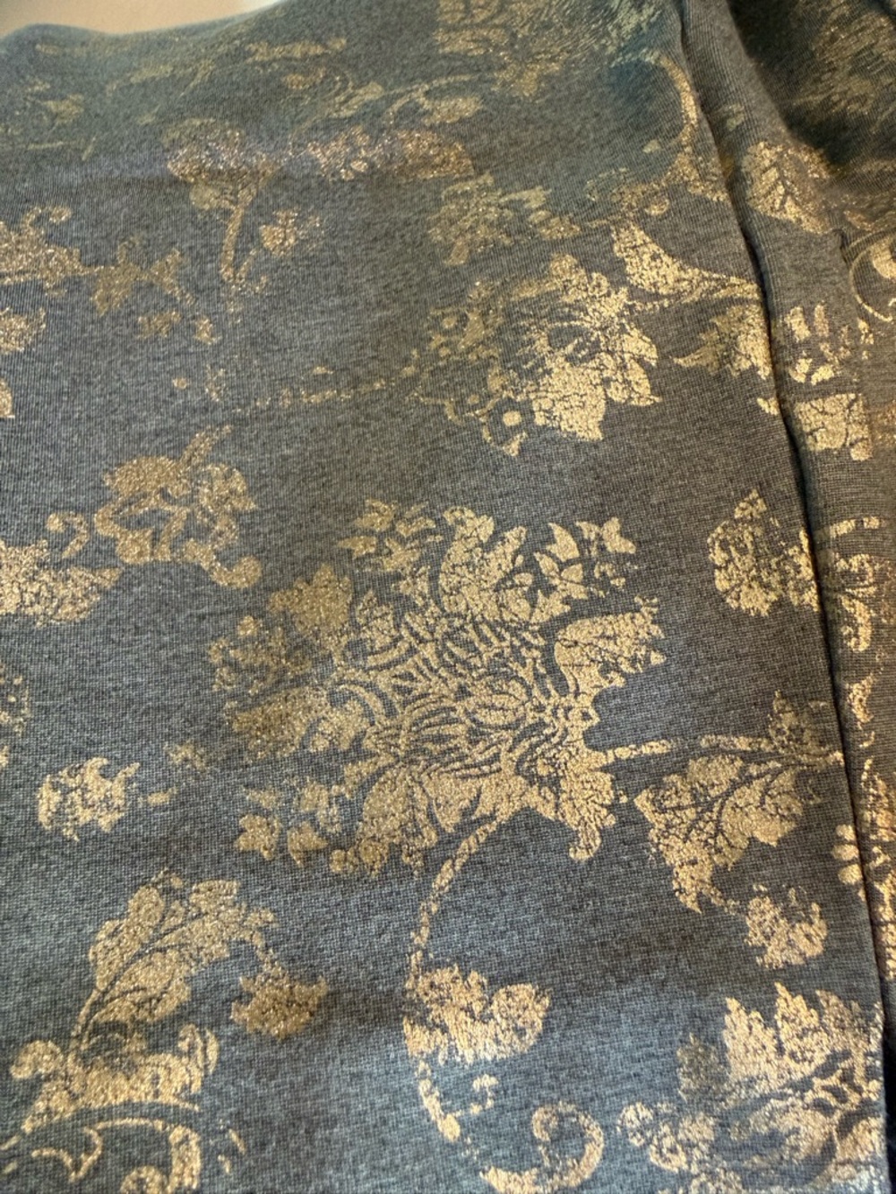 Chico's Gray pants with Gold Metallic Scroll Pattern - Picture 10 of 10